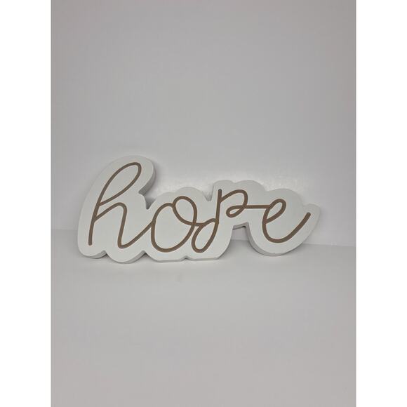 Rustic Wood Hope Sign for Home Decor, Decorative Wooden Cutout Word Decor - Picture 1 of 4